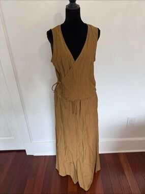 Sleeveless Wrap Maxi Dress in Mustard